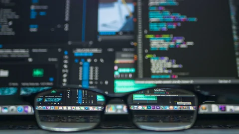 Pantalla con código de programación